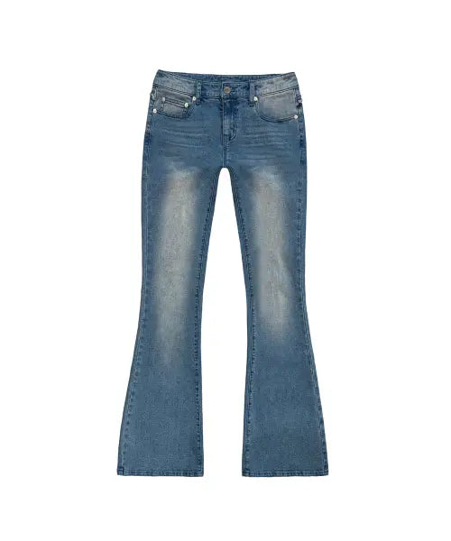 [PASION] Raven Fringe Bootcut Pants_Mid Blue / 레이븐 프린지 부츠컷 팬츠_미드 블루 Raven Fringe Bootcut Pants_Mid Blue