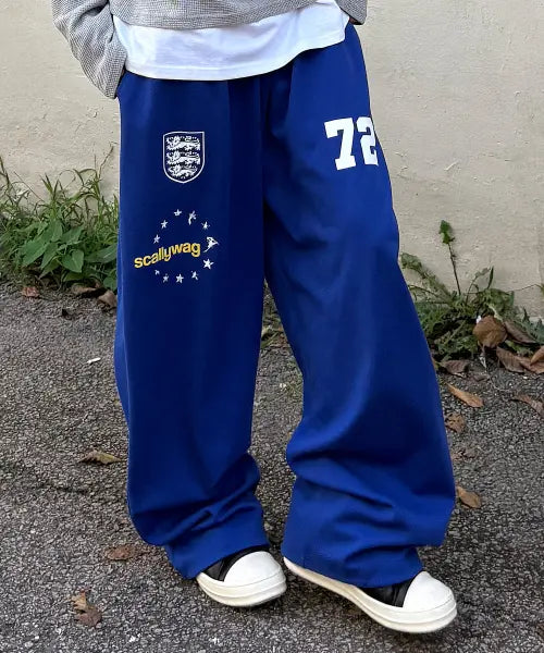 [SCALLYWAG] Crest Wide Sweatpants [Blue] / 크레스트 와이드 스웨트 팬츠[블루]