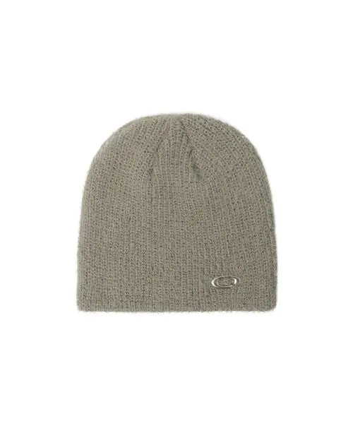 [OPENYARD(OY)] HAIRY METAL LOGO BEANIE - BEIGE