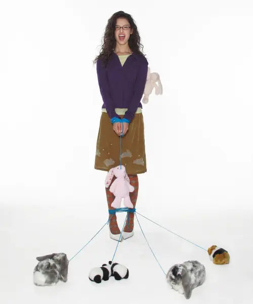[CRANK] LUCKY BUNNY SKIRT_CAMEL / 럭키 버니 스커트_카멜