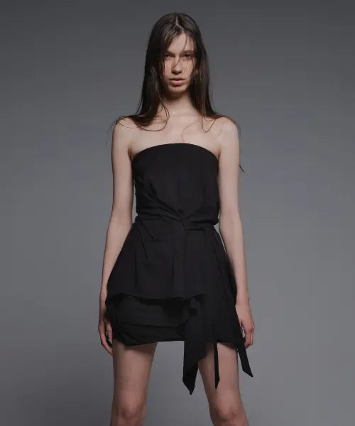 [NACHE] INCLINE DRAPING TANK TOP BLACK