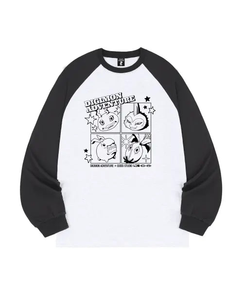 [ODDSTUDIO] Digimon Adventure Panel Digimon Raglan Long Sleeve / [디지몬 어드벤처] Panel Digimon Raglan Long Sleeve