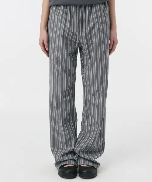 [OHESHIO] STRIPE BOOTSCUT BANDING PANTS, GRAY
