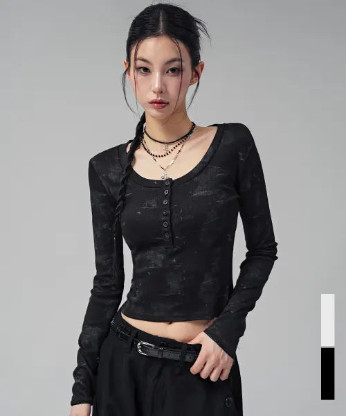[AVANDRESS] Aila Fog Henley Neck Long Sleeve_2COL / 아일라 포그 헨리 넥 롱 슬리브_2COL