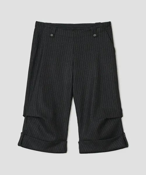 [TYPESERVICE] Pinstripe Roll-Up Pants [Black] / Pinstripe Roll Up Pants [Black]