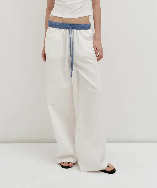 [SOFLER] NOVA TWO-WAY COTTON BANDING PANTS_IVORY