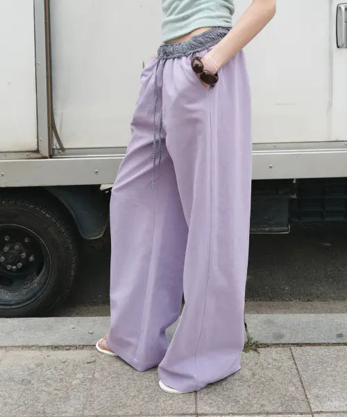 [SOFLER] NOVA TWO-WAY COTTON BANDING PANTS_LAVENDER