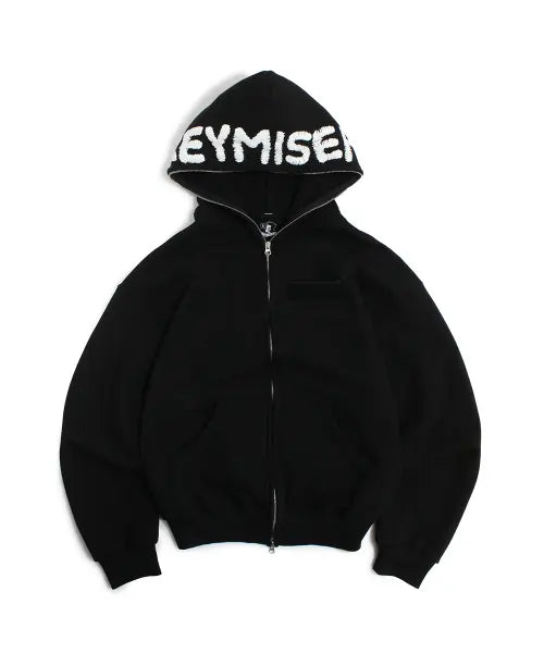 [KEYMISERY] Whisper Full Zip-Up Hoodie (Black) / 위스퍼 풀 집업 후드 (블랙)