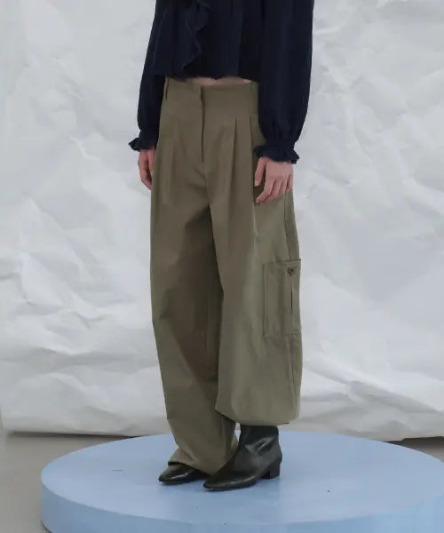 [FOETO] Module Classic Cotton Pants - Grey Khaki