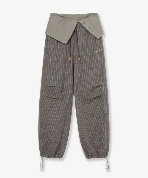 [AEAE] FOLDED EASY PANTS [BEIGE]