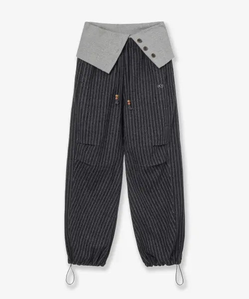 [AEAE] FOLDED EASY PANTS [CHARCOAL]