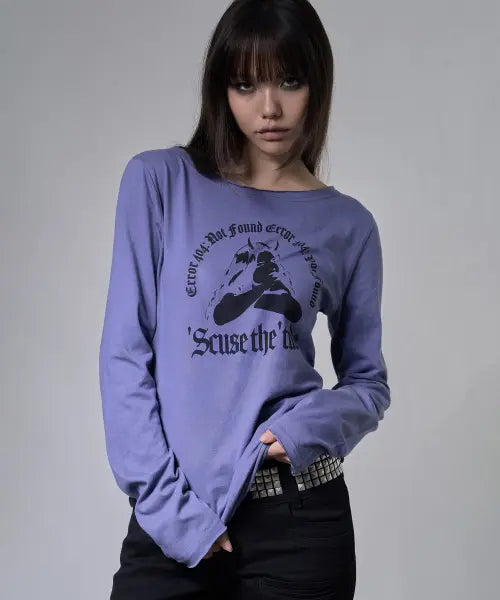 [FANCY CLUB] LOST SIGNAL LONG SLEEVE (LIGHT PURPLE) F26ZB528 / 로스트 시그널 롱슬리브 (LIGHT PURPLE) F26ZB528