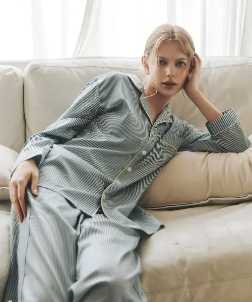 [CEID] [uni] Classic Chrono L/S Pajama Set - Green / [uni] 클래식 크로노 긴팔 파자마 셋업 - 그린