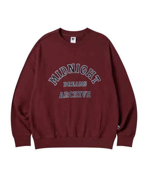 [BUBBLPIECE] Midnight Dream Sweatshirt_Burgundy / 미드나잇 드림 스웨트셔츠_버건디