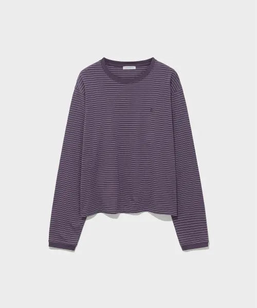 [LOW CLASSIC] STRIPED REGULAR-FIT TEE_PURPLE [LC267TS09PP]