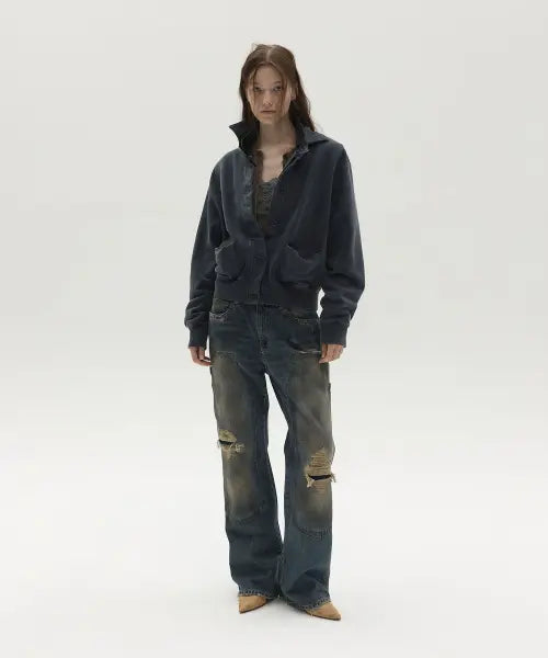 [LCDC™] DOUBLE-LAYERED JACKET (DARK BLUE)