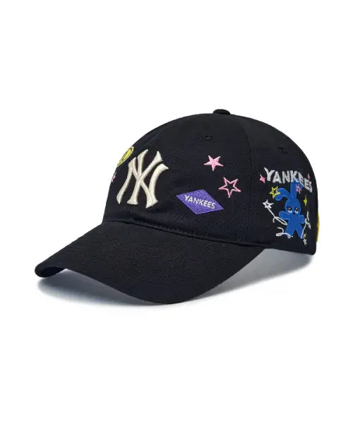 [MLB] Star Bunny Unstructured Ballcap / 스타 버니 언스트럭쳐 볼캡 NY (Black)