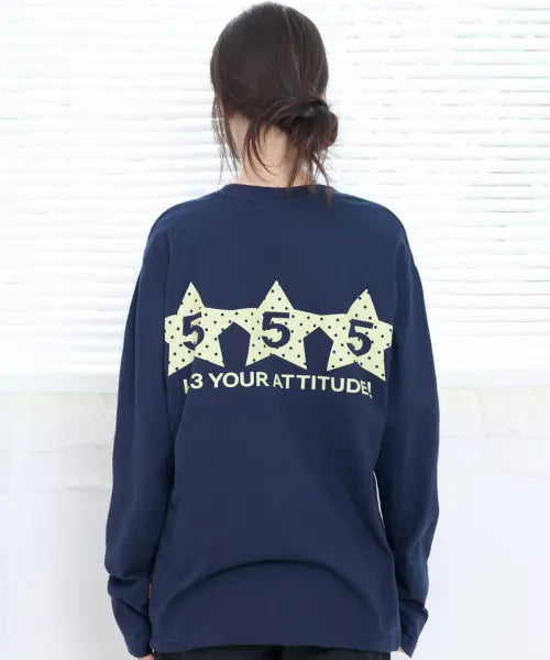 [VIDEO JOCKEY] Star GoGoGo LS T-shirt [Navy] / 스타 고고고 LS 티셔츠 [네이비]