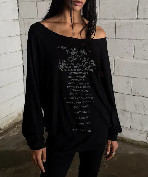 [ROCKCAKE] Relaxed One Shoulder Dress - Black