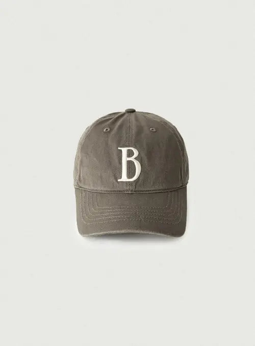 [THEBARNNET] B Logo Ball Cap_Grey