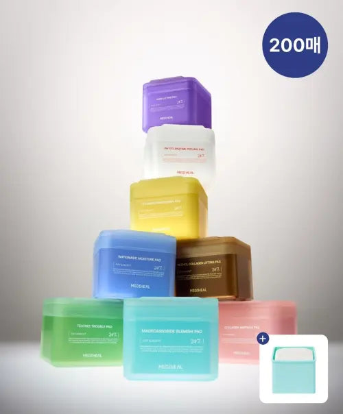 [MEDIHEAL] Derma Toner Pad Set (200 sheets total: 100 base + 100 refill) / [200매] 더마 토너 패드 본품 100매 + 리필 100매 (교차가능)