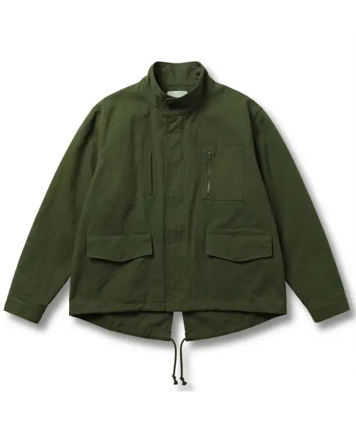 [MUDSALT] COTTON FISHTAIL FIELD JACKET OLIVE / 코튼 피쉬테일 필드 자켓 올리브