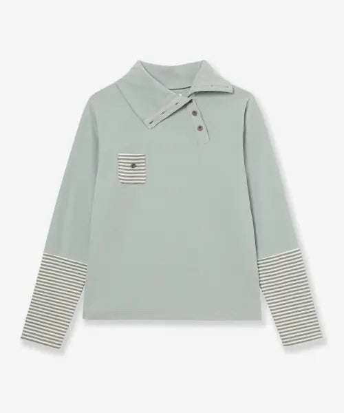 [AEAE] Sleeve Block High Neck Tee [Mint]