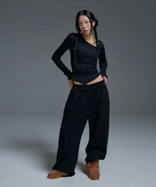 [RED.2] Distressed Sweatpants Black / 데미지 스웻팬츠 블랙