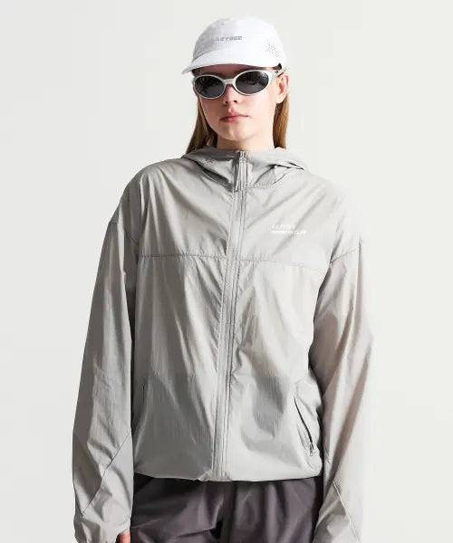 [LAZYBEE] Ultralight Packable Air Glide Reflective Windbreaker Jacket - W L.Gray / 초경량 패커블 에어 글라이드 리플렉트 윈드브레이커 자켓 W L.그레이