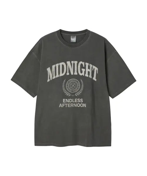[BUBBLPIECE] Midnight Compass T-Shirt - Pigment Charcoal / 미드나잇 컴퍼스 티셔츠_피그먼트차콜
