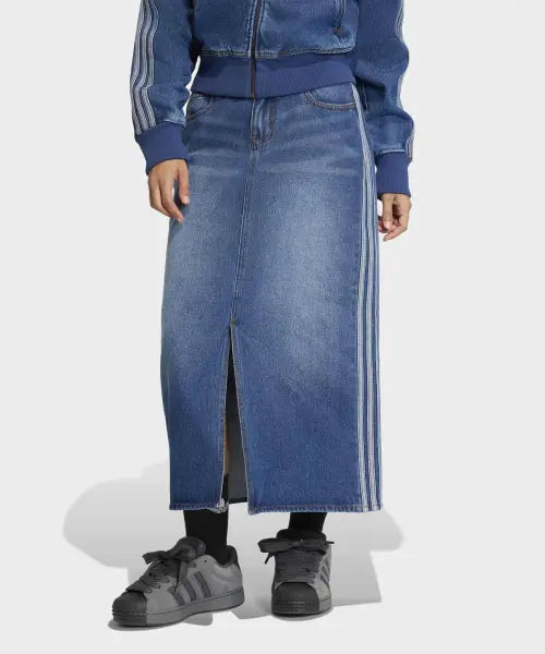 [ADIDAS] 3S SK DENIM         MEDVIN / 3-스트라이프 팬슬 데님 스커트 - 미디움빈티지데님 / KD2908