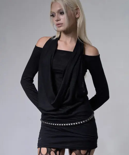 [FANCY CLUB] 3-WAY OFF-SHOULDER COWL TOP (BLACK) F26ZB519 / 3-WAY 오프숄더 카울 탑 (BLACK) F26ZB519