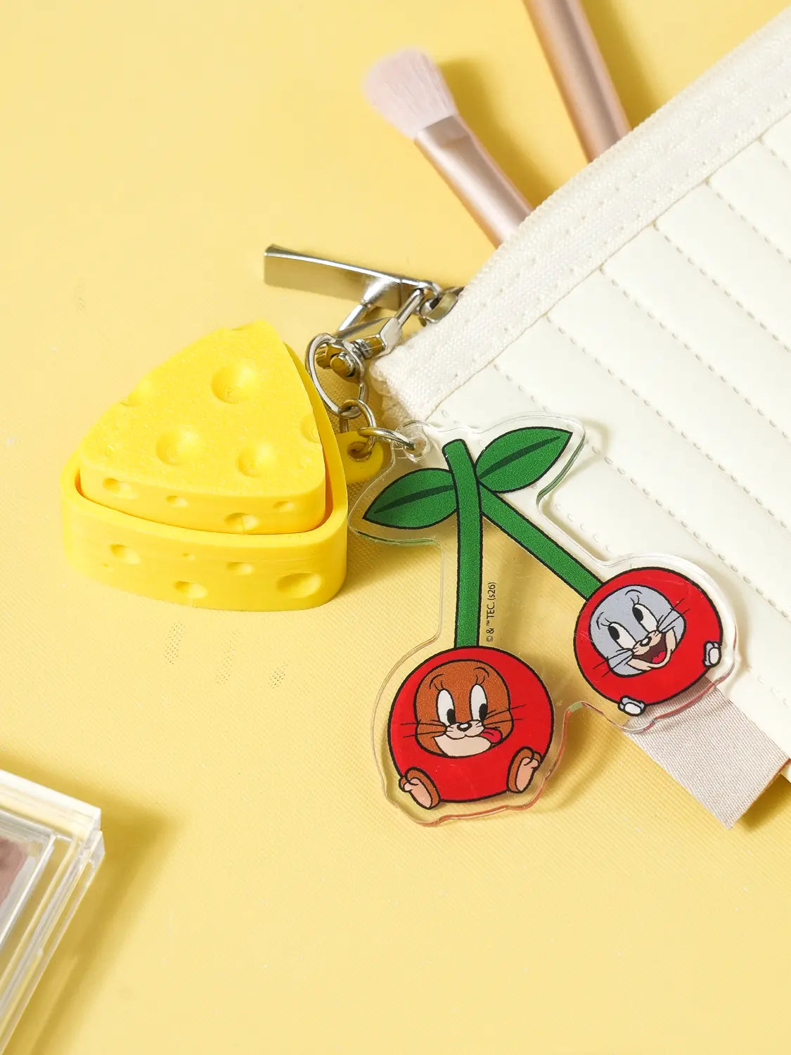 [DAISO] Tom and Jerry Clicker Keychain - Cherry / 톰과제리 클리커 키링 체리