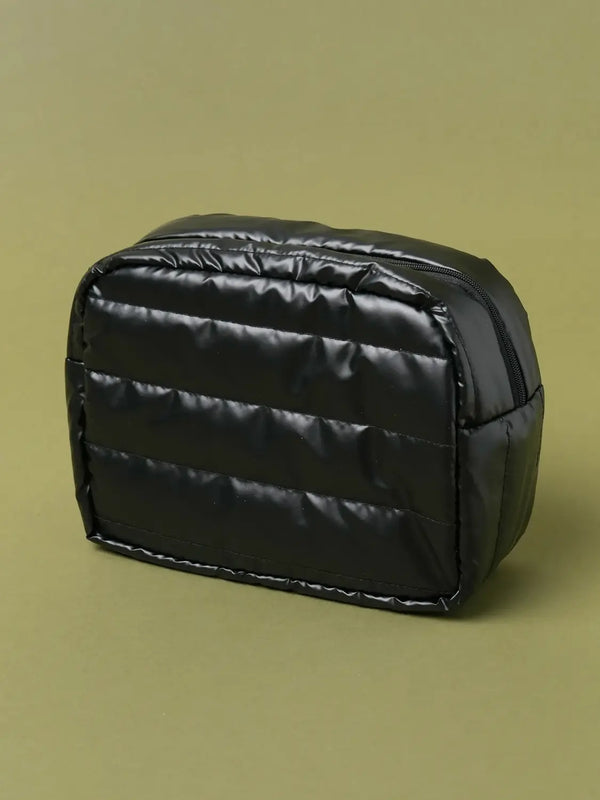 [DAISO] Large Padded Square Pouch - Black / 패딩 사각형 파우치 대형 블랙