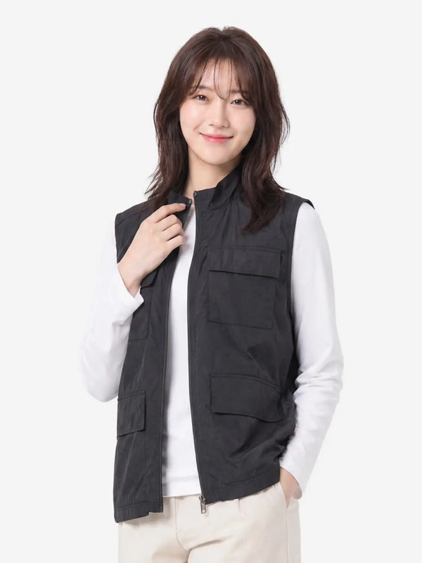 [DAISO] Multi-Pocket Work Vest - Black, Free Size / 멀티 포켓 작업 조끼 FREE 블랙