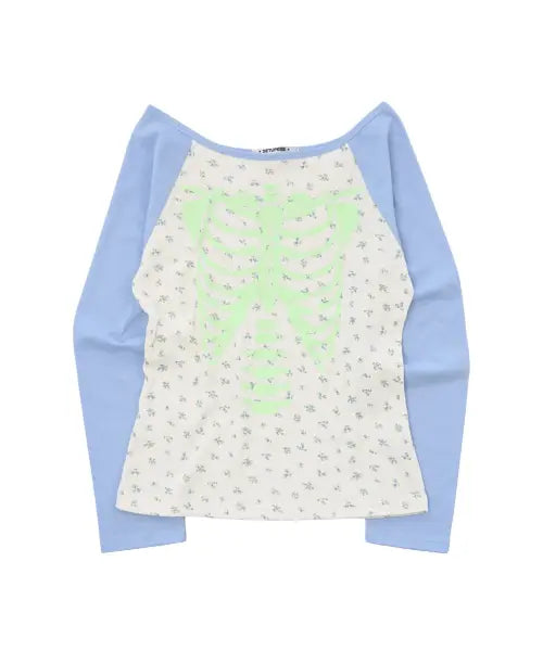 [SETUP-EXE] SKELETON RAGLAN TOP / BLUE