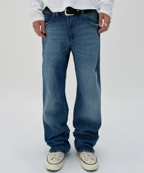 [SUADE] REGULAR STRAIGHT DENIM [BLUE]