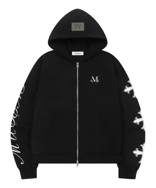 [MUCENT] ROVEN TRIPLE CROSS TWO WAY HOOD ZIP UP UNISEX / 로벤 트리플 크로스 투웨이 후드집업 남녀공용
