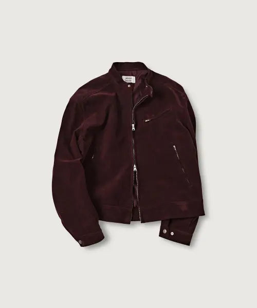 [MOOD INSIDE] Incision Suede Biker Jacket_Wine / 인시전 스웨이드 바이커 자켓_Wine