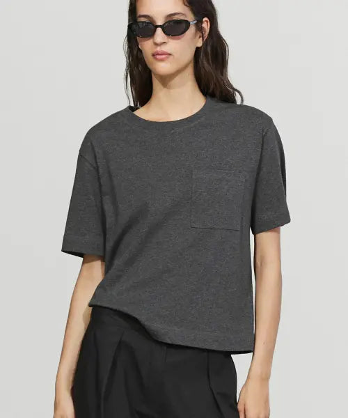 [MASSIMO DUTTI] Pocket Detail Short Sleeve T-shirt / 포켓 디테일 반팔 티셔츠
