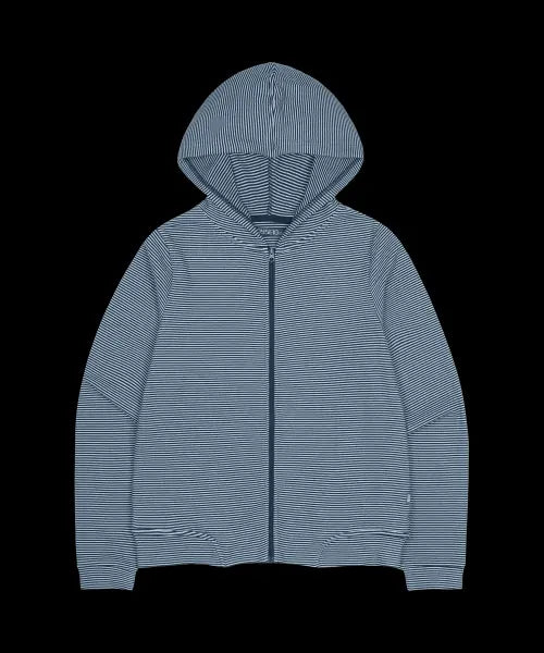 [COYSEIO 038] 038 STRIPE HOOD ZIP-UP BLUE