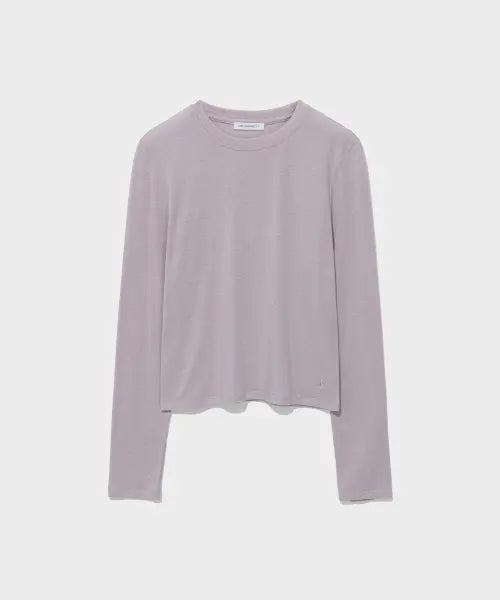 [LOW CLASSIC] WOOL-BLEND STITCH LONG SLEEVE TEE_LAVENDER [LC263TS18LV]