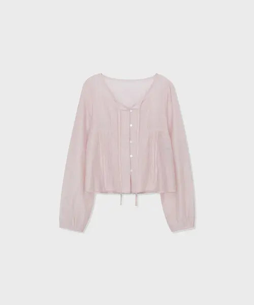 [INEE] shany blouse - white, pink / 샤니 블라우스 - 화이트, 핑크