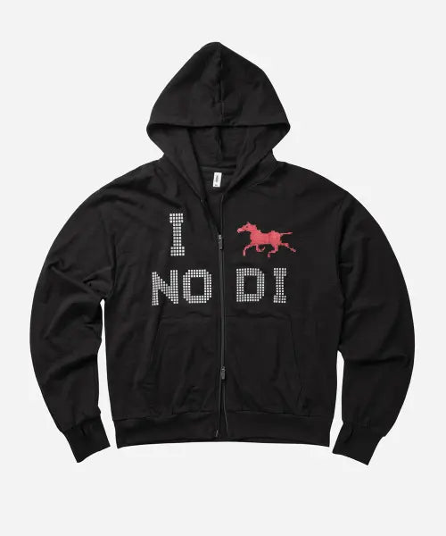 [NODI] System Error Slub Light Hood zip up black / 시스템 에러 슬럽 라이트 후드 집업 블랙