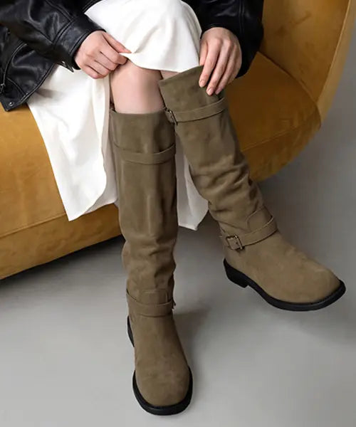 [CHAAKAN] Lupin Two-Way Buckle Long Boots BLSDS4i162 / 루핀 투웨이 버클 롱부츠 BLSDS4i162