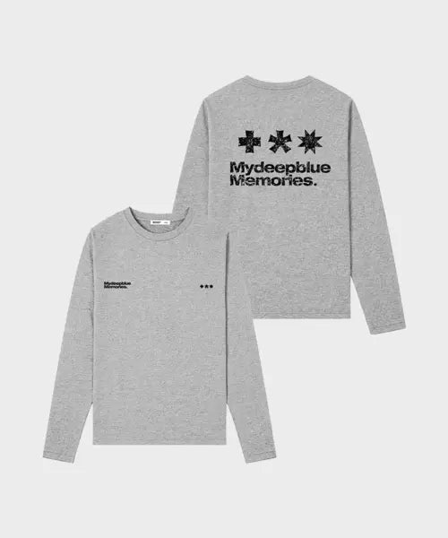 [MY DEEP BLUE MEMORIES] (W/M) CRACK SYMBOL LONG SLEEVE(GRAY)