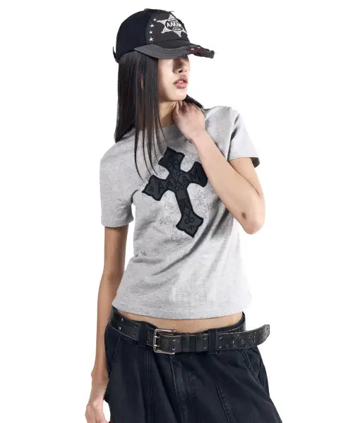 [AAKAM] AKM CROS2 Half Top (Gray)