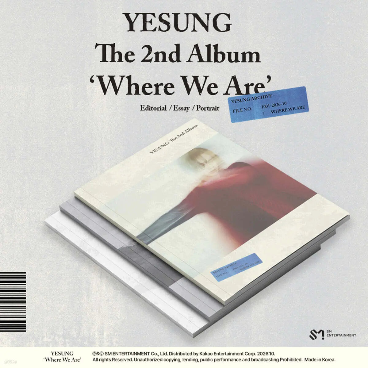[YESUNG] YESUNG - 2nd Album: Where We Are (Photobook Version) / 예성 (YESUNG) - 2집 : Where We Are [Photobook Ver.][3종 중 1종 랜덤발송]