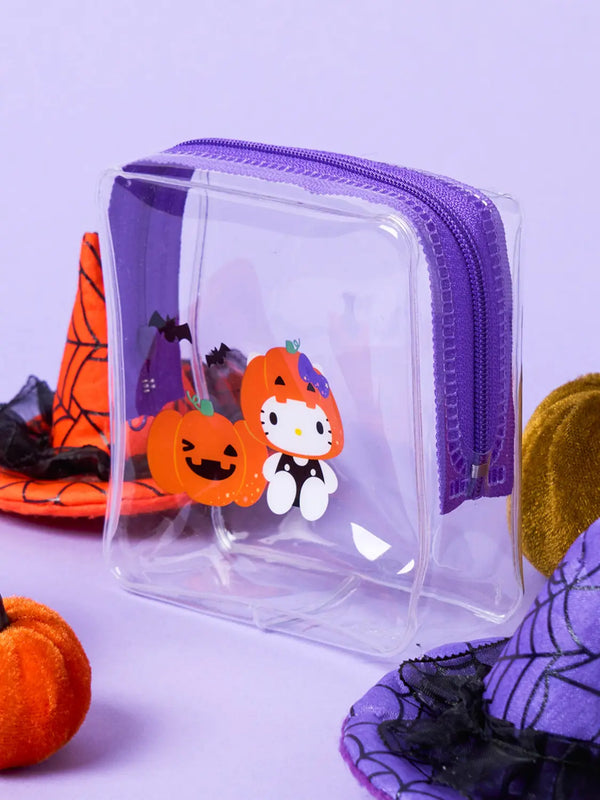 [DAISO] Halloween Hello Kitty Transparent Pouch - Small, Purple / 할로윈 헬로키티 투명 파우치 소형 퍼플