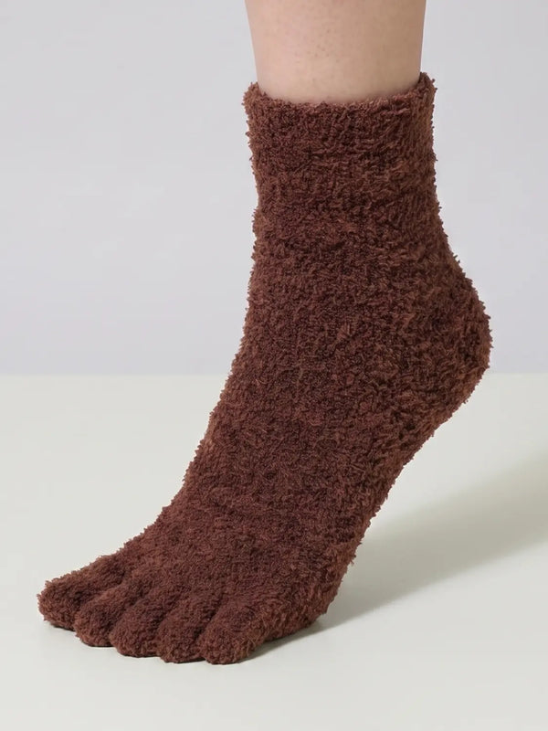 [DAISO] Thick Toe Sleep Socks - Brown / 도톰 발가락 수면 양말 브라운